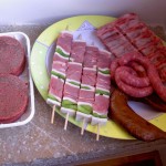 array of meats from butcher