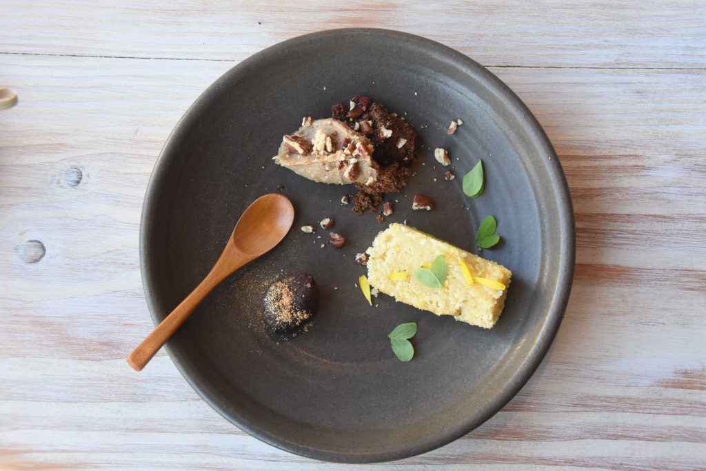 Flower + Bone – Dessert Teff porridge lemon cake truffle