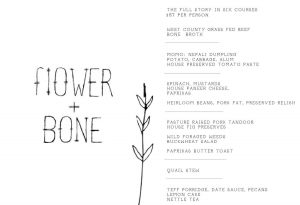 Flower + Bone – Menu