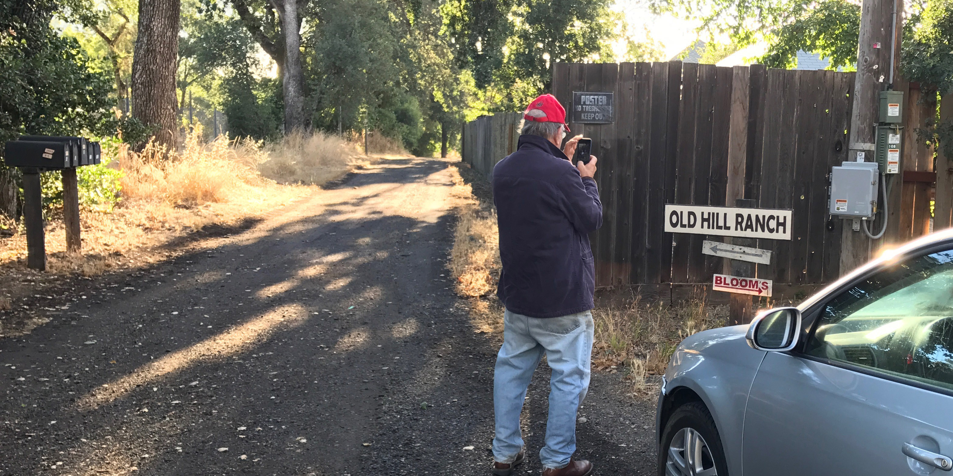 Jonah Raskin at the entrance to Will Bucklin's Old Hill Ranch in Glen Ellen
