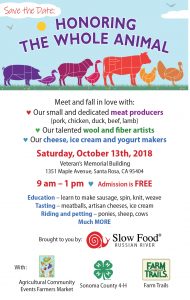 Honoring the Whole Animal, Saturday, October 13th, 2018, 9 am – 1 pm