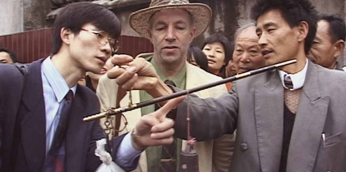 Weighing a bag with tea high in the mountains