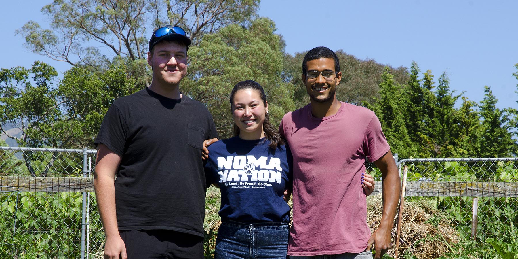 Sonoma Student Growers Cooperative, Left to Right Gabe Sacher, Claudia Sisomphou, Jamal Edwards